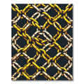 Interlocking Gold and Cream Chain Link Rug