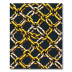 Interlocking Gold and Cream Chain Link Rug