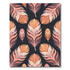 Elegant Peach Feather Plumage Art Rug