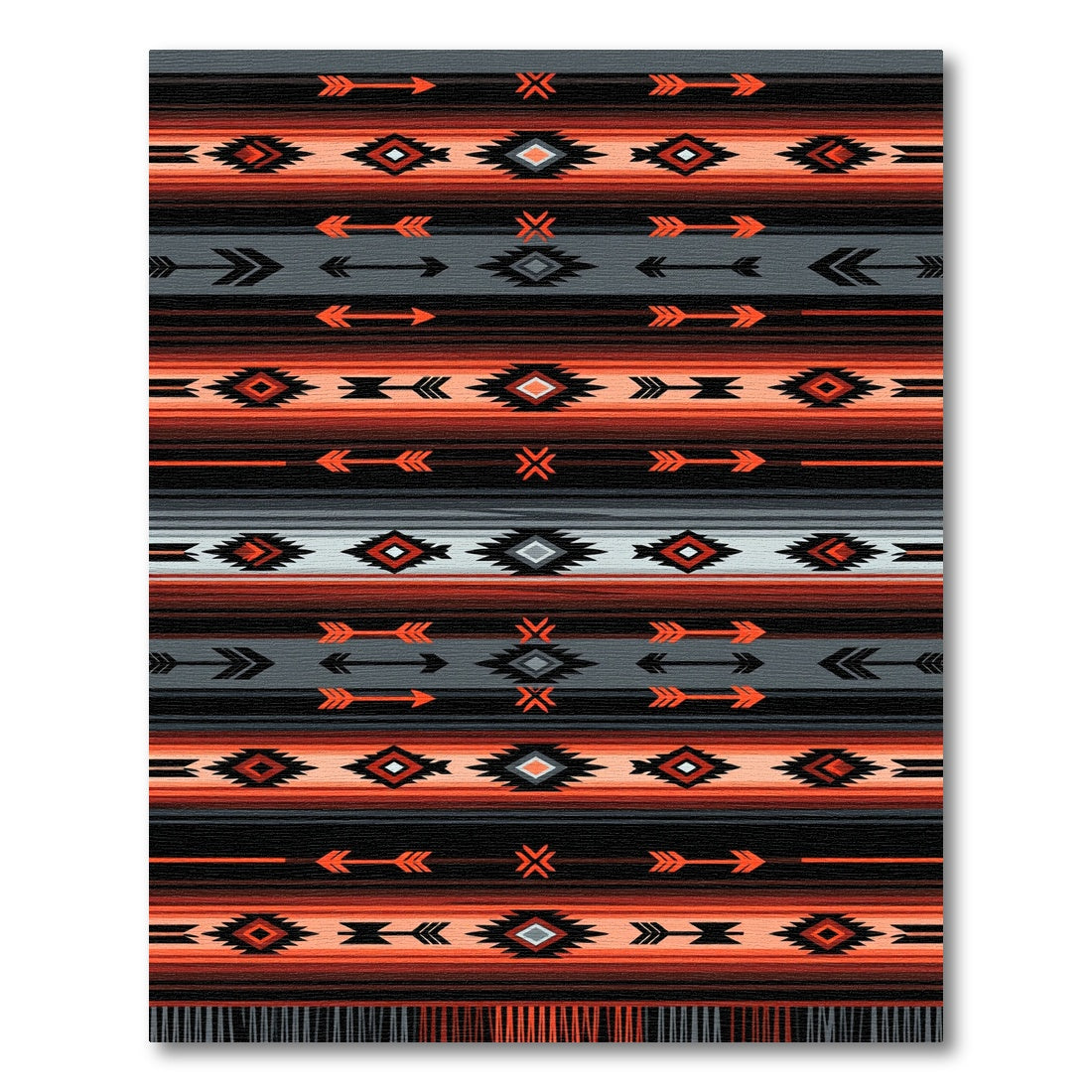 Earthy Southwestern Geometric Arrow Blanket Rug