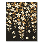 Elegant Golden Jasmine Floral Vines Rug