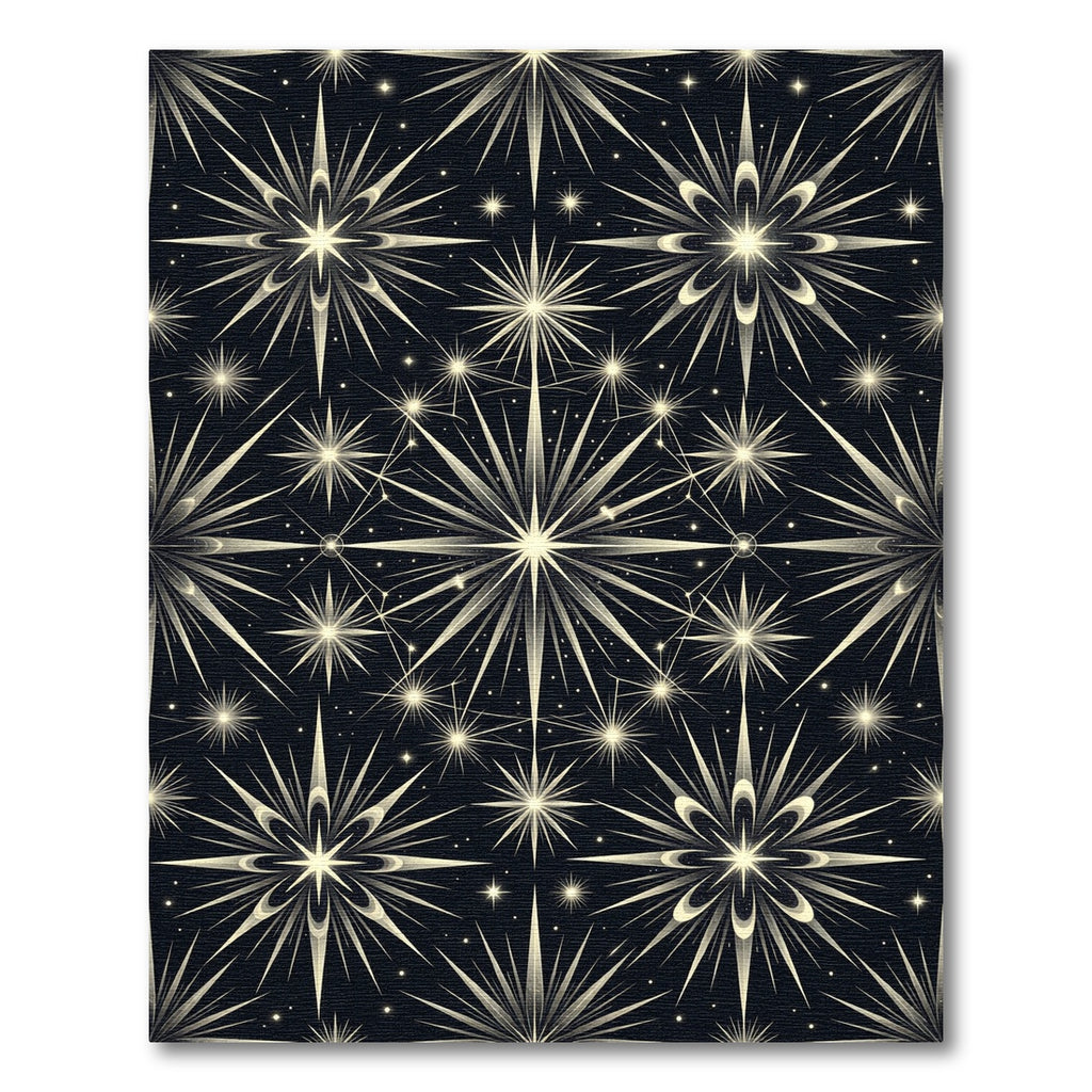Radiant Gold Starburst Celestial Rug