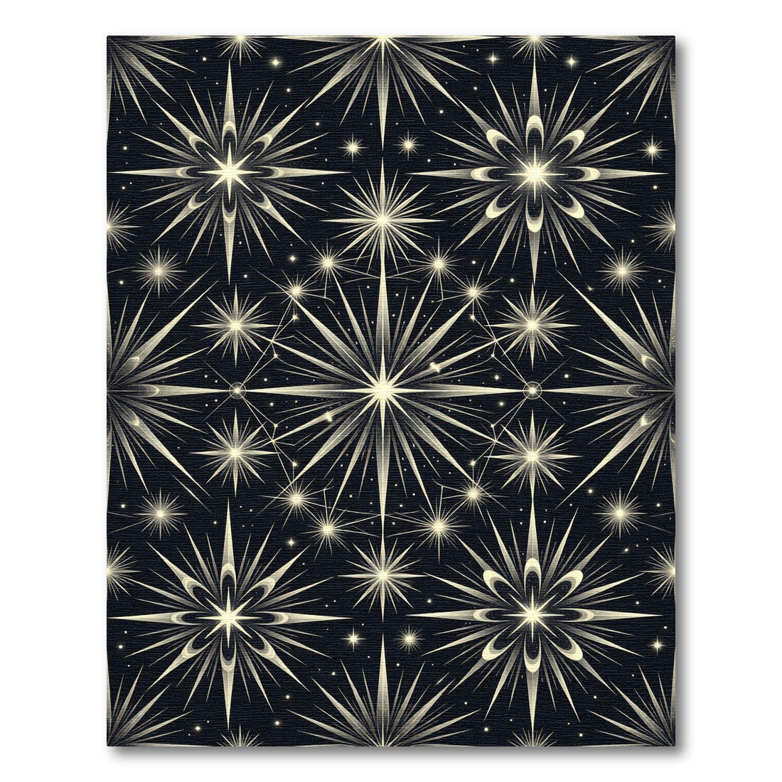 Radiant Gold Starburst Celestial Rug