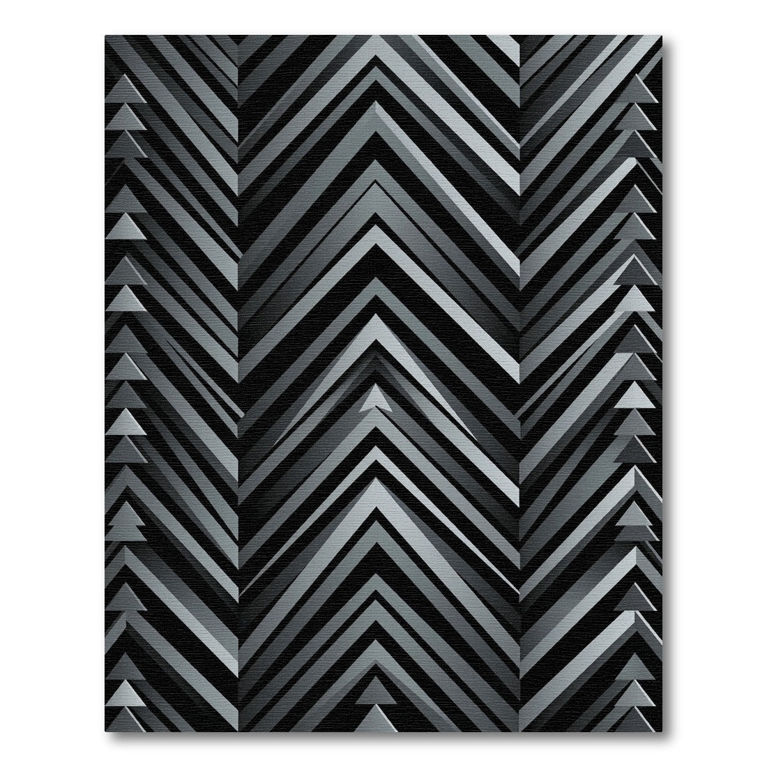Monochromatic Chevron Zigzag Arrow Rug