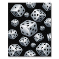 Silver Floating Dice Geometric Monochrome Rug