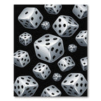 Silver Floating Dice Geometric Monochrome Rug