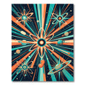 Retro Atomic Starburst Planet Rug