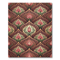 Elegant Coral Floral Damask Scroll Rug