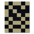 Black Tan Geometric Checkerboard Rug