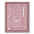 Pink Maze With Greek Key Border Rug