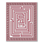Pink Maze With Greek Key Border Rug