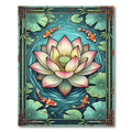Koi Pond Lotus Flower Zen Art Rug