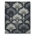 Art Deco Silver Palm Frond Rug