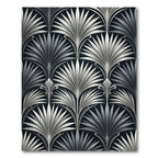 Art Deco Silver Palm Frond Rug