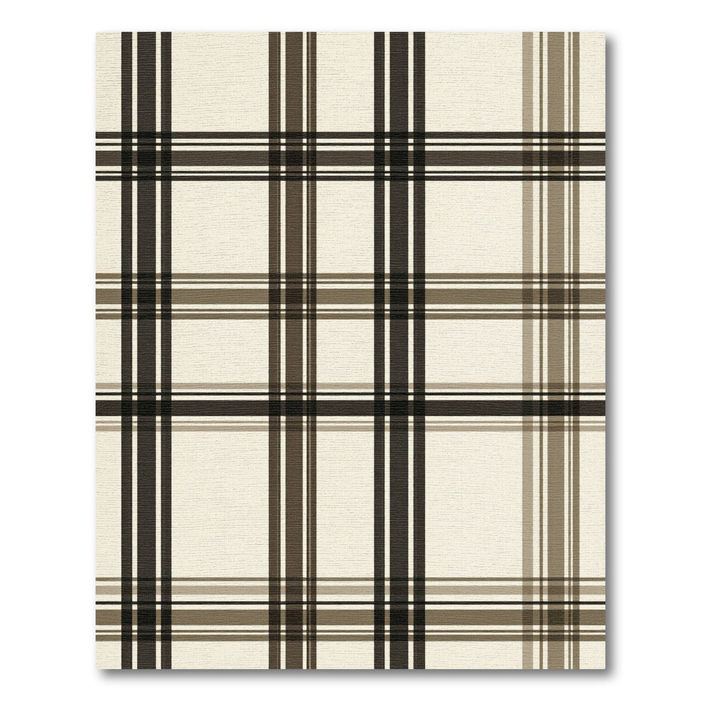 Classic Cream Brown Plaid Grid Rug