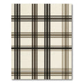 Classic Cream Brown Plaid Grid Rug