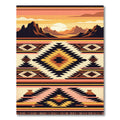 Southwestern Desert Sunset Geometric Rug