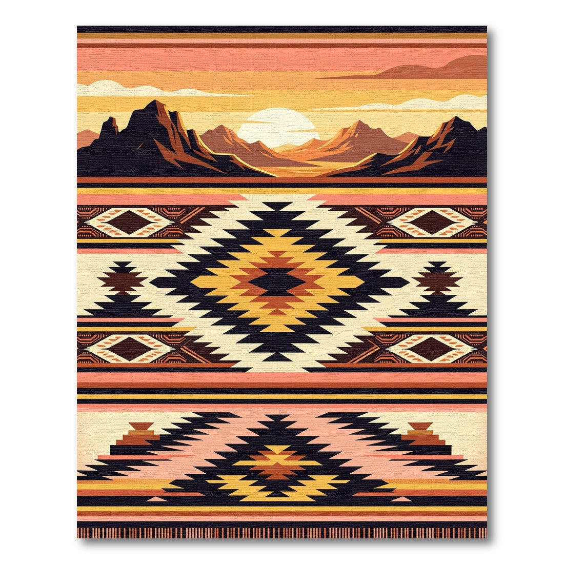 Southwestern Desert Sunset Geometric Rug