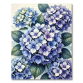 Vintage Blue Hydrangea Floral Branches Rug