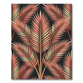 Coral Gold Palm Frond Pattern Rug