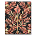 Coral Gold Palm Frond Pattern Rug