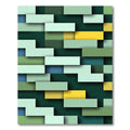 Mint Green Brick Stacked Collage Rug