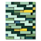 Mint Green Brick Stacked Collage Rug