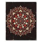 Crimson Floral Mandala medallion Rug