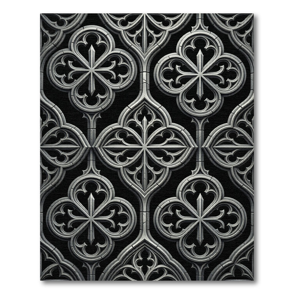 Gothic Stone Quatrefoil Window Rug