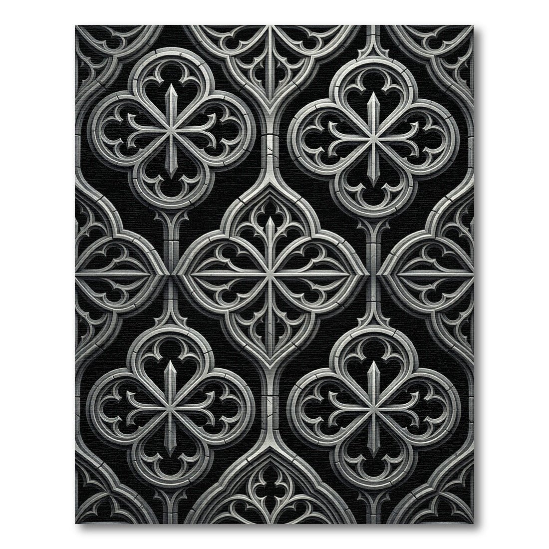 Gothic Stone Quatrefoil Window Rug