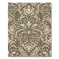 Classic Scrollwork Beige Floral Damask Rug