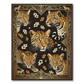 Art Deco Golden Leopard Portrait Rug