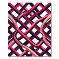 Modern Interwoven Crimson Ribbon Lattice Rug