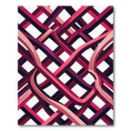 Modern Interwoven Crimson Ribbon Lattice Rug