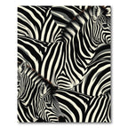 Bold Black White Zebra Stripe Mosaic Rug