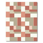 Terracotta Coral Geometric Block Rug