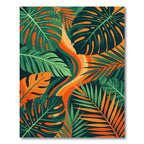 Vibrant Tropical Foliage Wave Art Rug