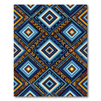 Bold Blue Diamond Geometric Rug