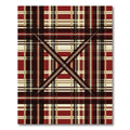 Crimson Tan Plaid Intersecting Lines Rug