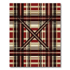 Crimson Tan Plaid Intersecting Lines Rug