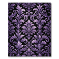 Ornate Purple Damask Floral Scroll Rug