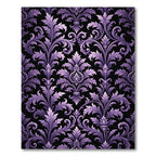Ornate Purple Damask Floral Scroll Rug