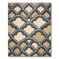 Elegant Greige Scalloped Interlocking Arch Rug