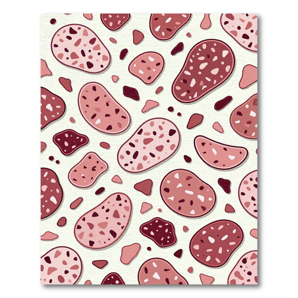Blush Pink Terrazzo Abstract Speckled Art Rug