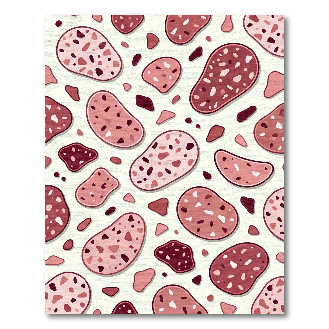 Blush Pink Terrazzo Abstract Speckled Art Rug