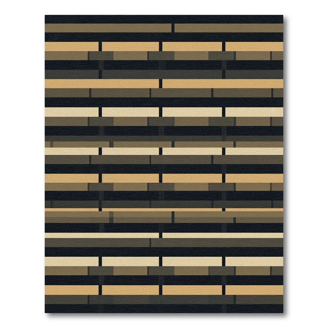 Horizontal Tan Bricks Modern Field Rug