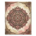 Vintage Peach Floral Mandala Art Rug