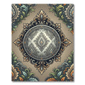 Antique Gold Green Floral Medallion Rug