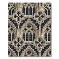 Ornate Gothic Arches Cream Blue Rug