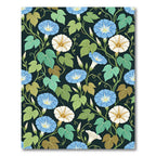 Blue White Morning Glory Vines Rug